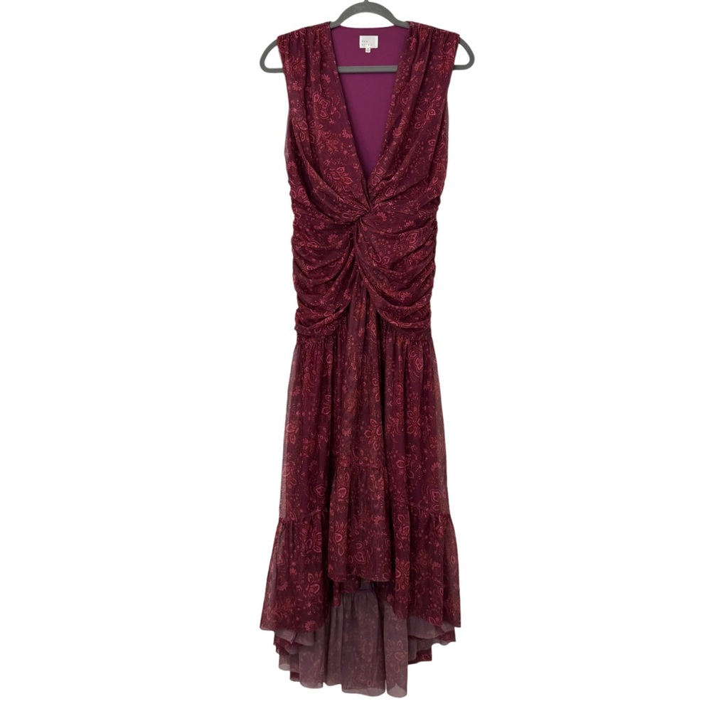 Dee Elly Whimsical‎ Paisley Twisted Front Midi Dress Size M